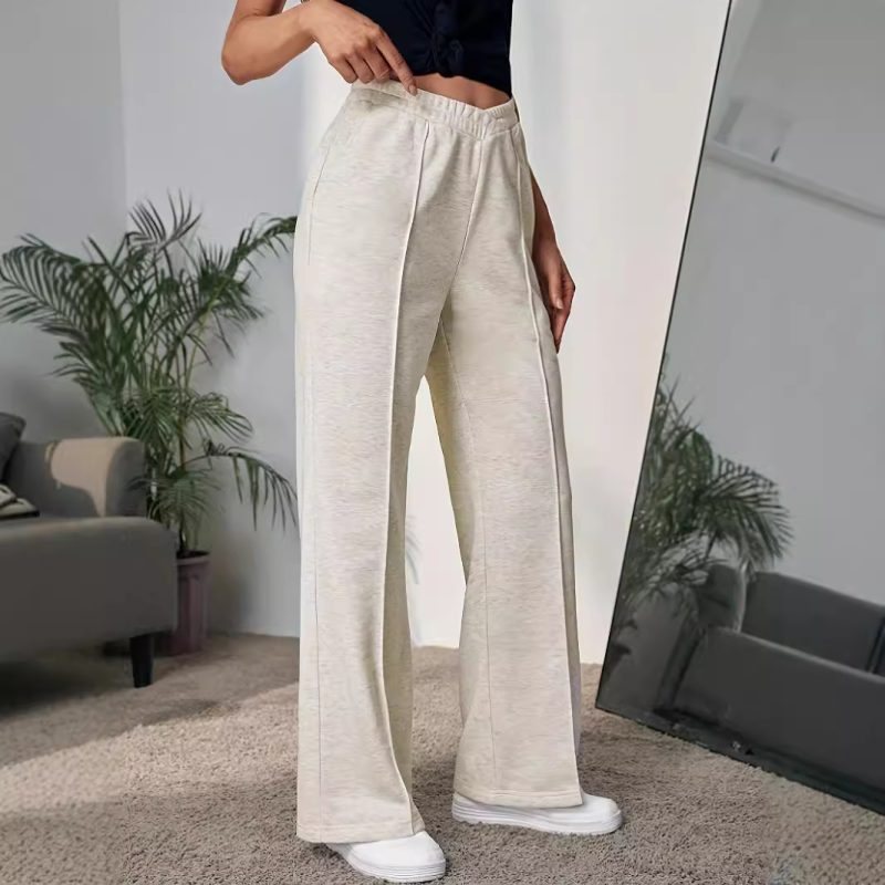Autumn High-Waist Sweatpants - Split Straight Wide Leg, Casual Sports Pants - Image 2