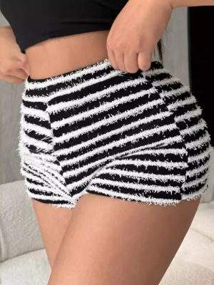 Texture Striped Loose Casual Home Shorts