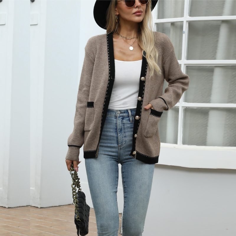 Casual Knitted Cardigan - Long Sleeve Autumn Winter Coat - Image 3