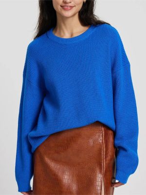 Loose Fit Round Neck Pullover – Autumn Winter Knit Sweater