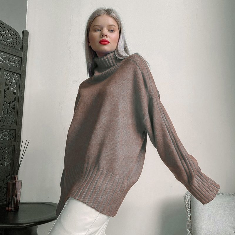 Solid Color Classic Sweater - Simple Top - Image 4