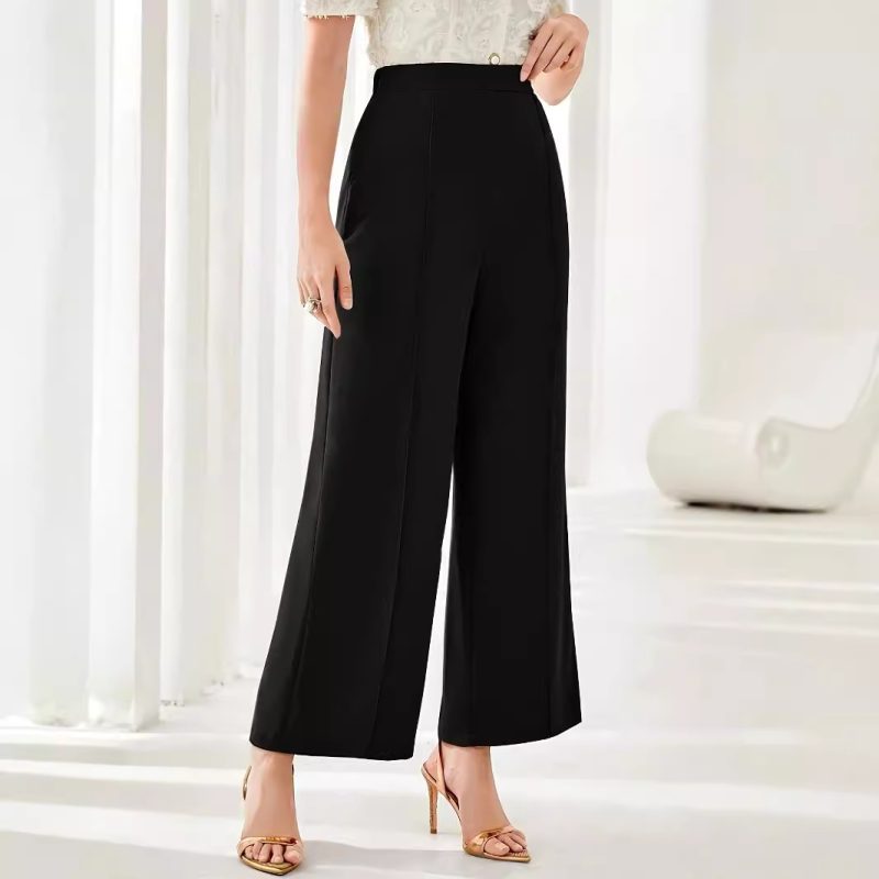 Women’s High-Waist Wide Leg Work Pants - Casual Office Dress Trousers - Image 4