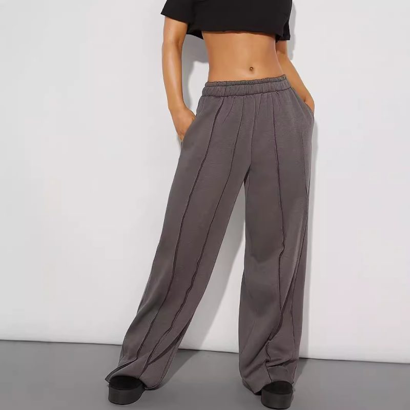 Women’s Loose Casual Wide Leg Pants - Comfortable Solid Color Trousers