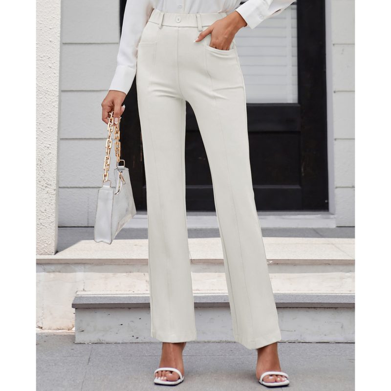 Women's Solid Color Pocket Work Pants