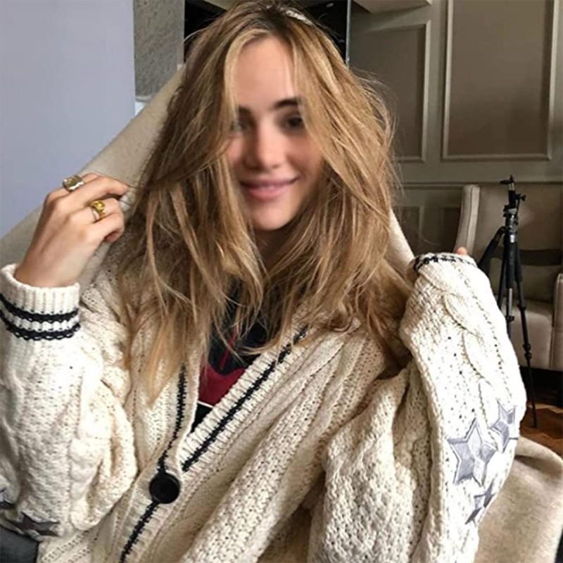 Creamy White Batwing Cardigan - Long Sleeve Autumn Winter Sweater - Image 2