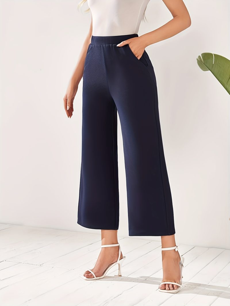 High-Waist Wide Leg Pants for Women - Slimming Draped Casual Trousers - Image 2