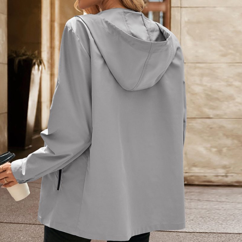 Women's Hooded Waterproof Raincoat for Outdoor Mountaineering Windbreaker Jacket - Image 3