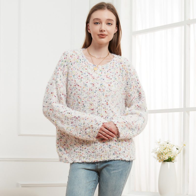 Round Neck Knitted Pullover - Casual Autumn/Winter Sweater