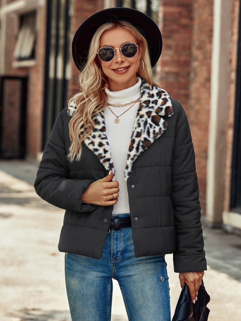 Women’s Casual Collared Windbreaker - Cotton Padded Coat Jacket - Image 2