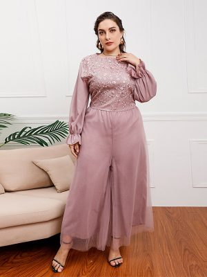 Plus Size Light Luxury Flared Trousers Dress for Women