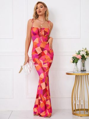 Summer Floral Strap Dress – Sexy Waist Trimming