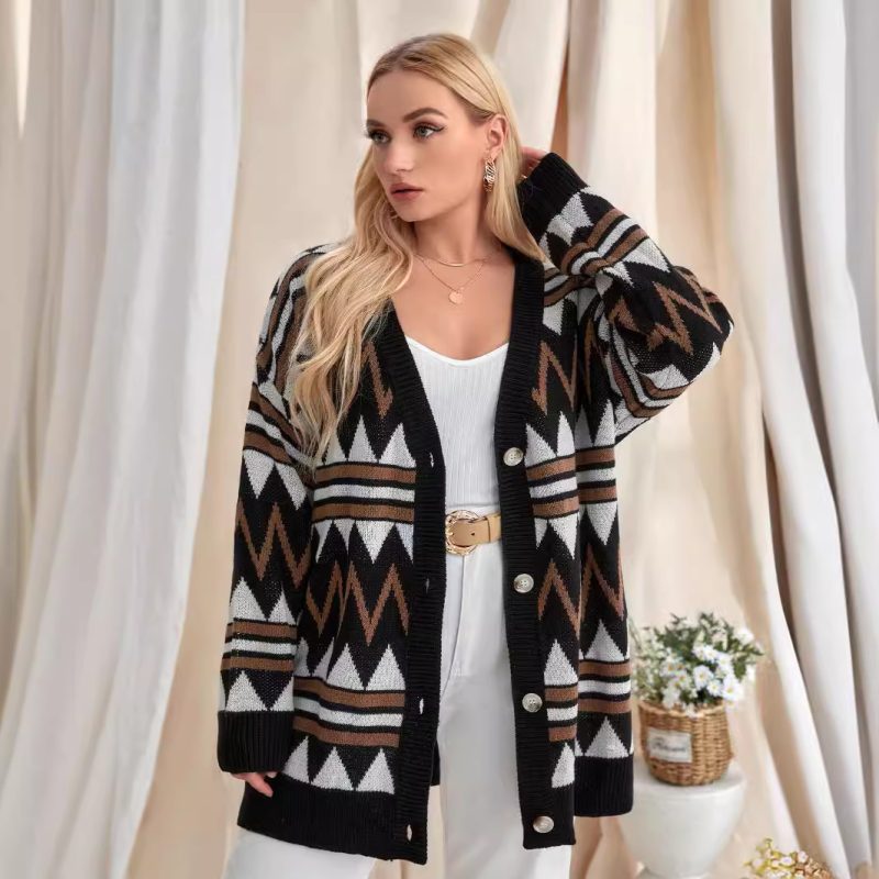 Long Knitted Cardigan Coat - Autumn/Winter Intellectual Style - Image 2