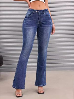 Slimming Slightly Flared Stretch Jeans for Women