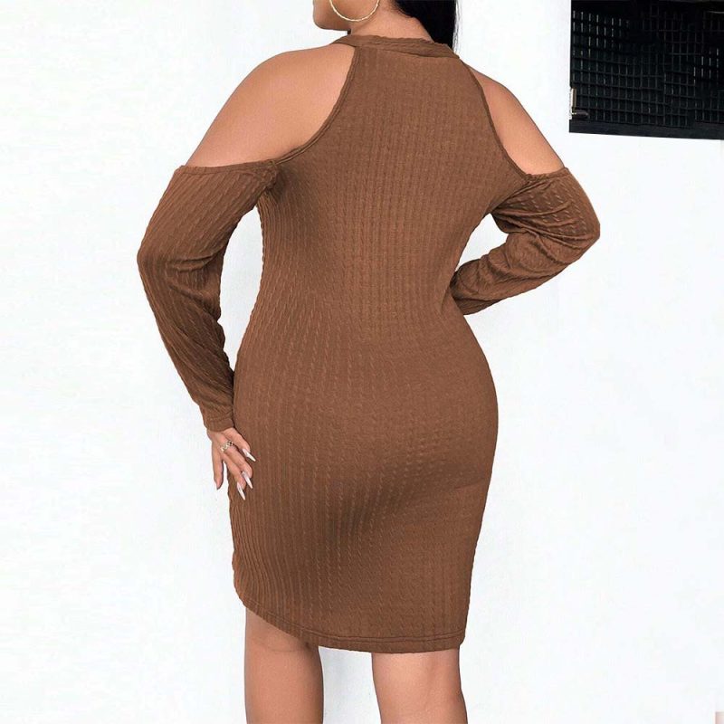 Plus Size Sexy V-Neck Sling Dress for Autumn Winter - Image 2
