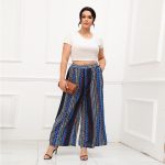 Bohemian Striped Wide Leg Beach Pants