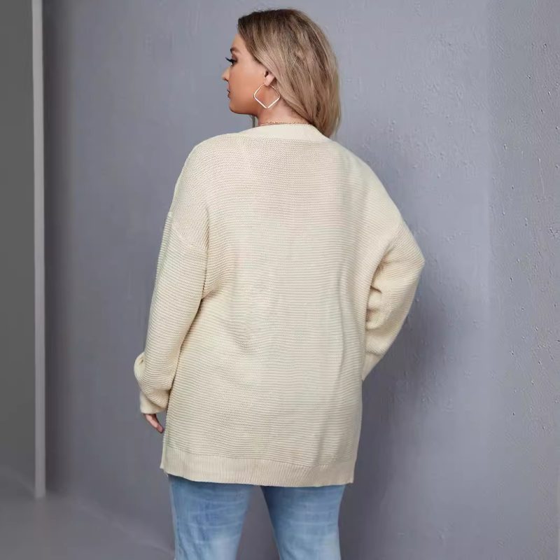 Elegant Long Knitted Cardigan Coat - Autumn/Winter - Image 4