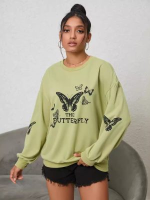 Niche Printing Long Sleeve Crew Neck Sweater