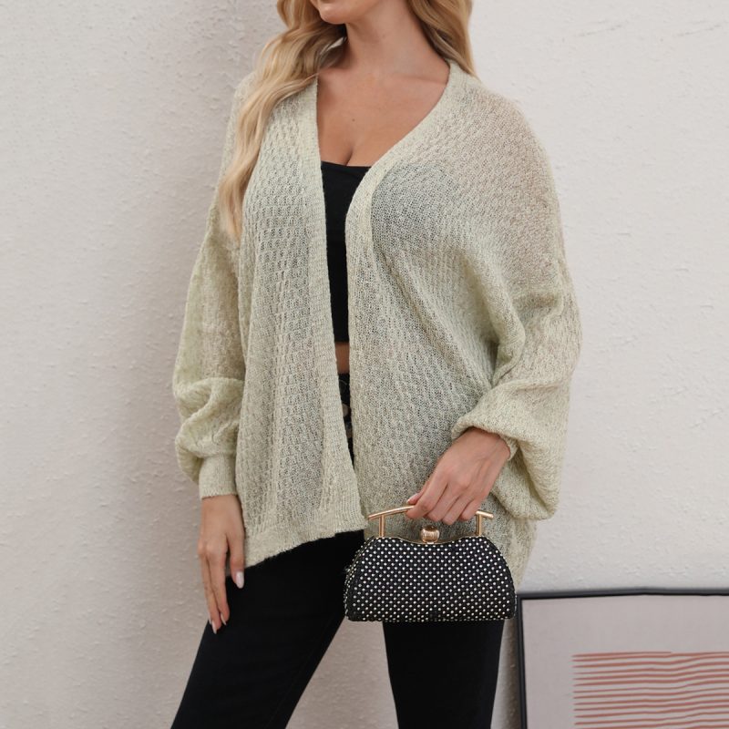 Loose Knitted Cardigan - Thin Sweater Coat for Autumn/Winter - Image 4