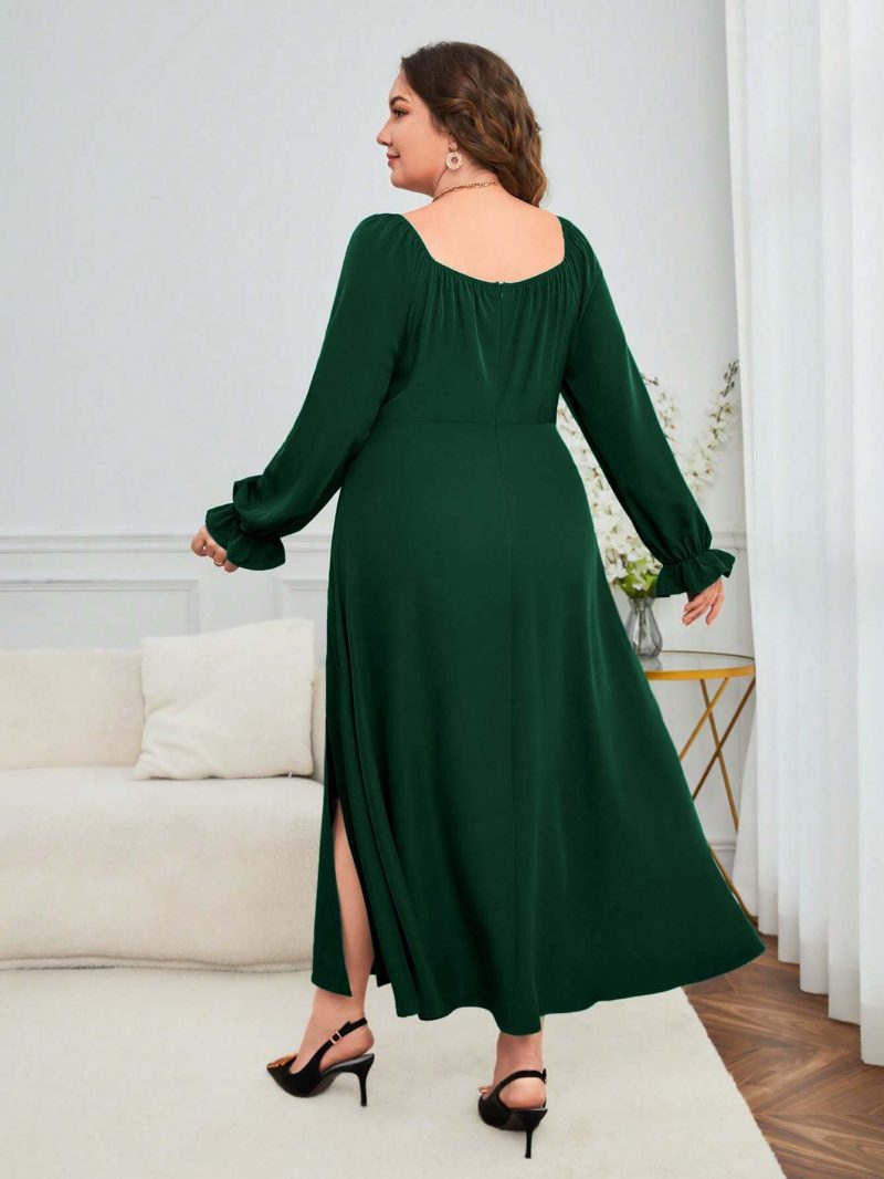Plus Size French Elegant Midi Dress - Image 2