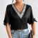 Casual V Neck Off-the-Shoulder Short Sleeve Top for Spring/Summer