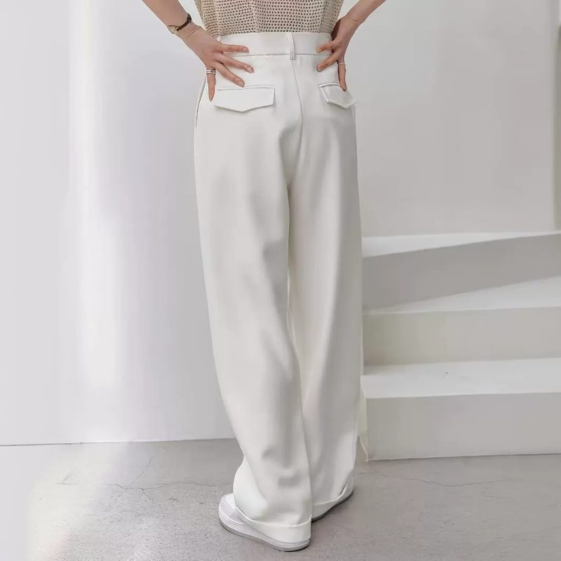 Elegant High-Waist Wide Leg Pants - Office Casual, No Belt