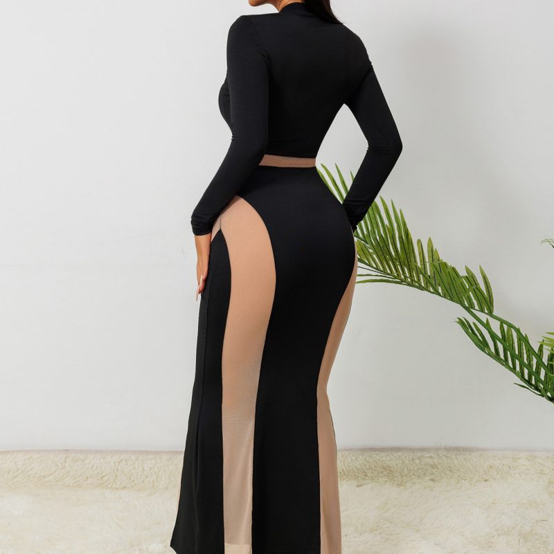Sexy Black Lace Sheath Dress - Long Sleeve Nightclub Outfit - Image 4