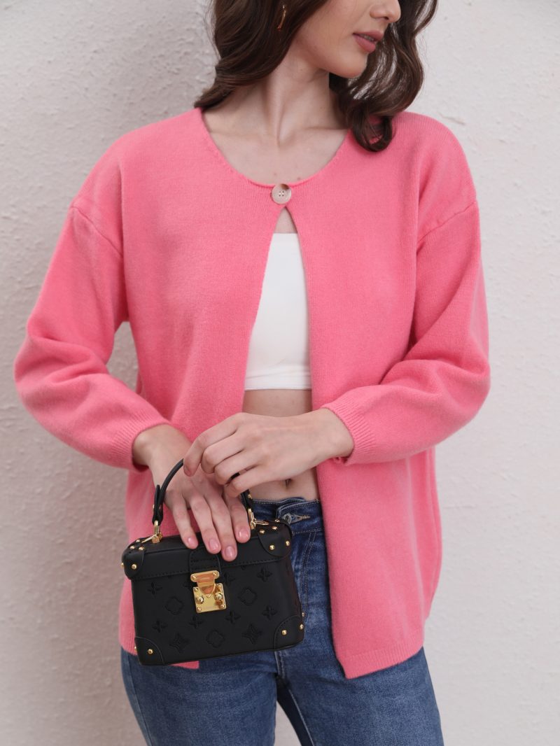 Crew Neck Batwing Sleeve Knitted Cardigan - Autumn/Winter - Image 3