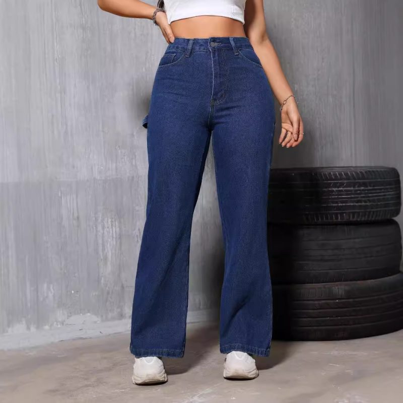 High Waist Retro Straight Jeans for Women - Slimming & Loose Fit