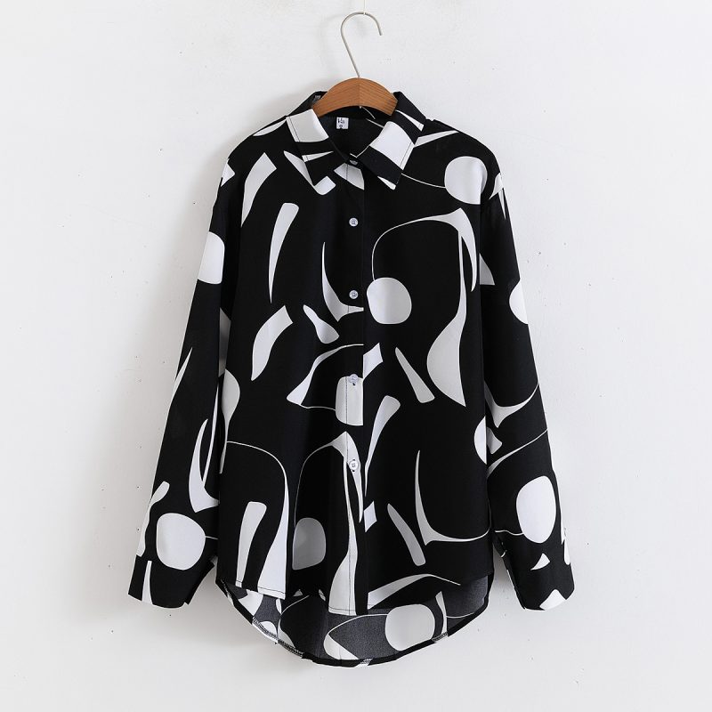 Loose Collared Long Sleeve Shirt - Women’s Casual Top - Image 2