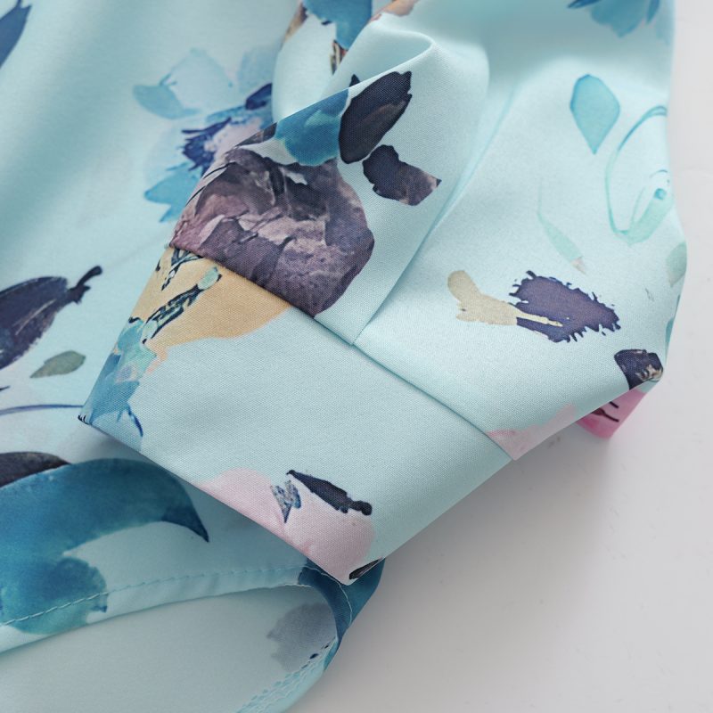 Women's Loose Fit Printed Shirt - Collared, Long Sleeves - Image 5