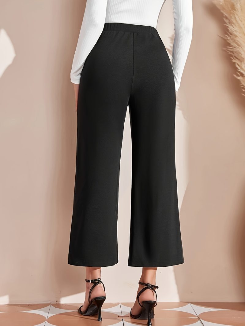 High-Waist Wide Leg Pants for Women - Slimming Draped Casual Trousers - Image 4
