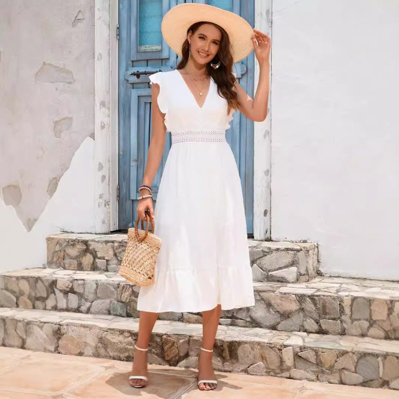 Summer Sweet Ruffled Waist Slimming Maxi Dress