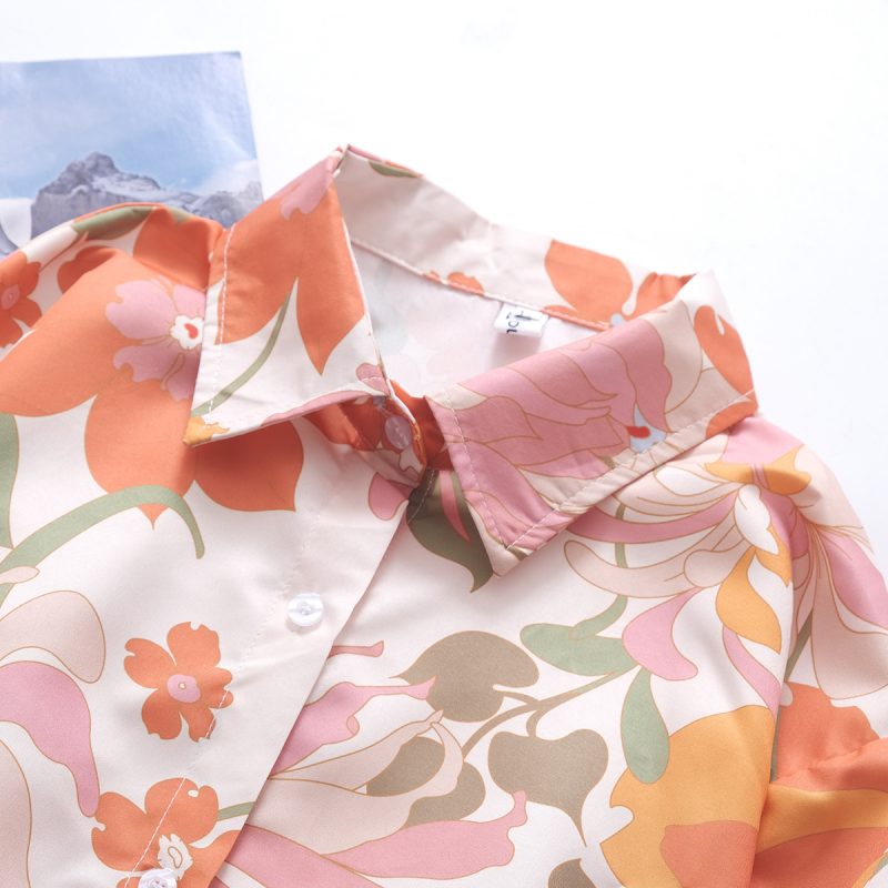 Floral Print Collared Loose Shirt - Women’s Elegant Top - Image 5