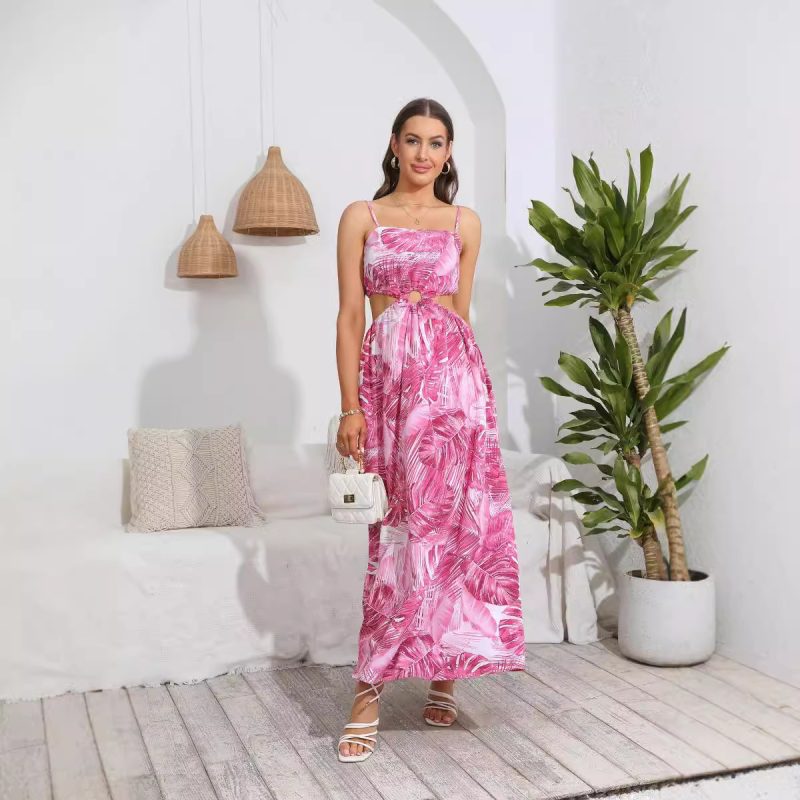Women Bohemian Printed Maxi Dress - Sexy Sling Dress for Effortless Style
