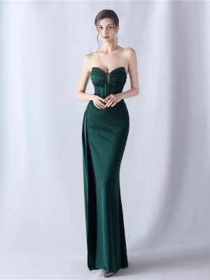 High-End Beaded Corset Evening Dress – Waist Tight