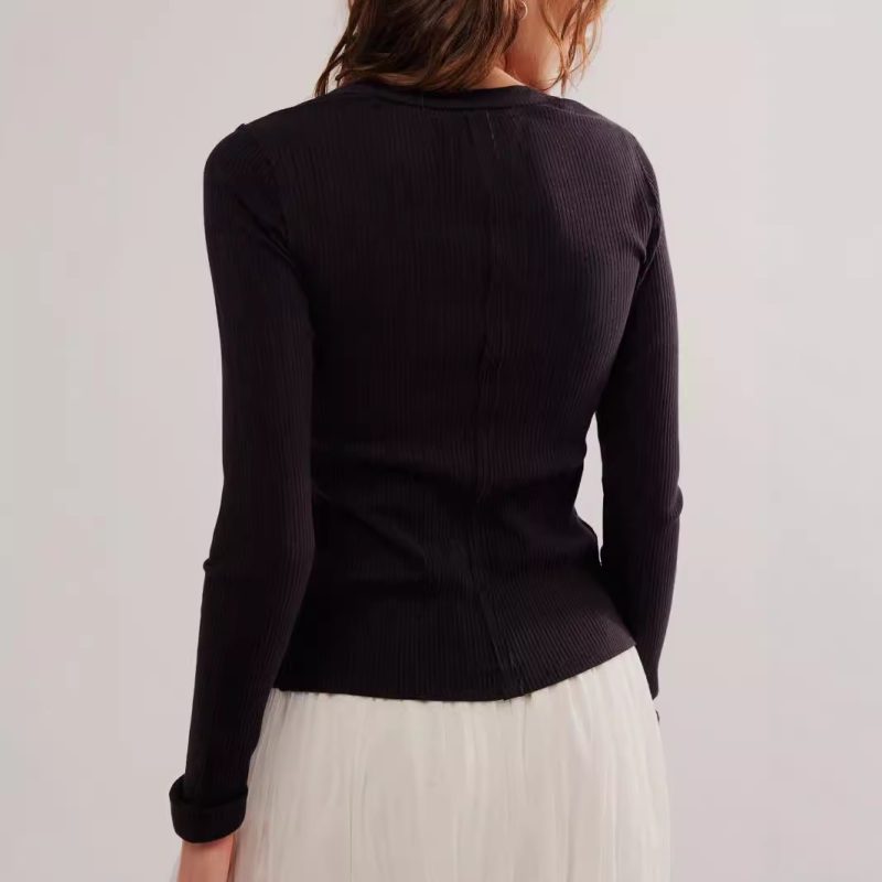 Slim Fit Cardigan - Short Long Sleeve Autumn Sweater - Image 4