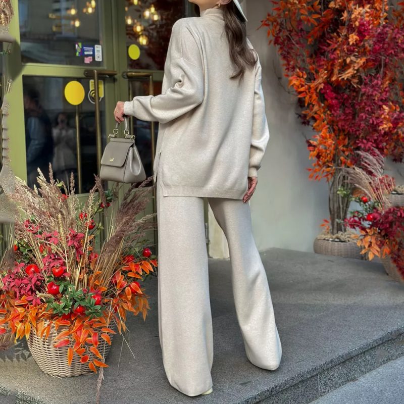 Turtleneck Knitwear - Soft Split Sweater, Autumn/Winter - Image 4