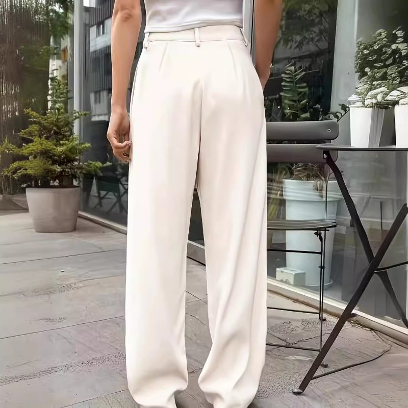 Elegant High-Waist Wide Leg Pants - Popular Office Casual Trousers - Image 4