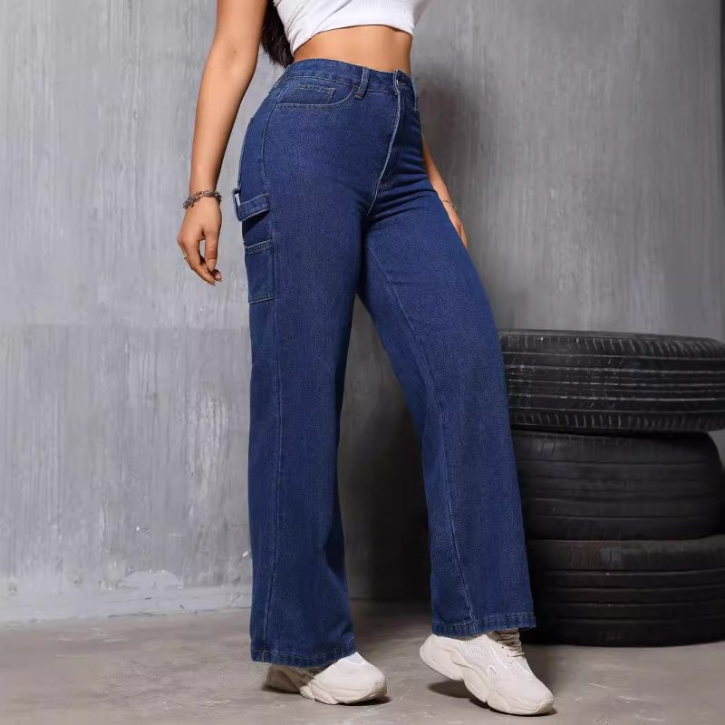 High Waist Retro Straight Jeans for Women - Slimming & Loose Fit - Image 3