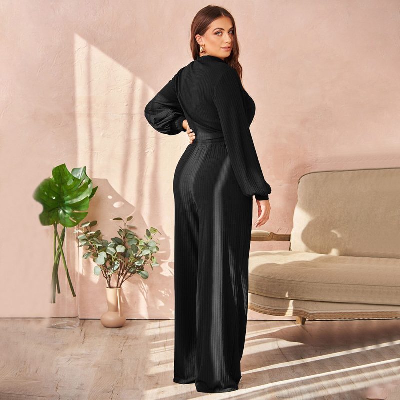 Plus Size Casual Sports Suit - Slimming Two-Piece, Autumn/Winter - Image 2