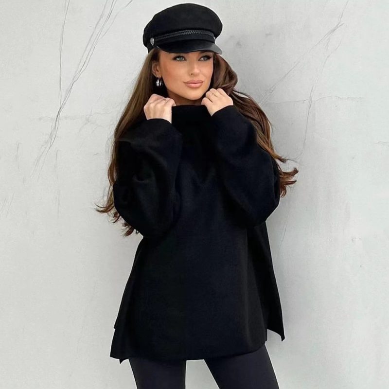 High Collar Loose Basic Sweater - Autumn/Winter - Image 3