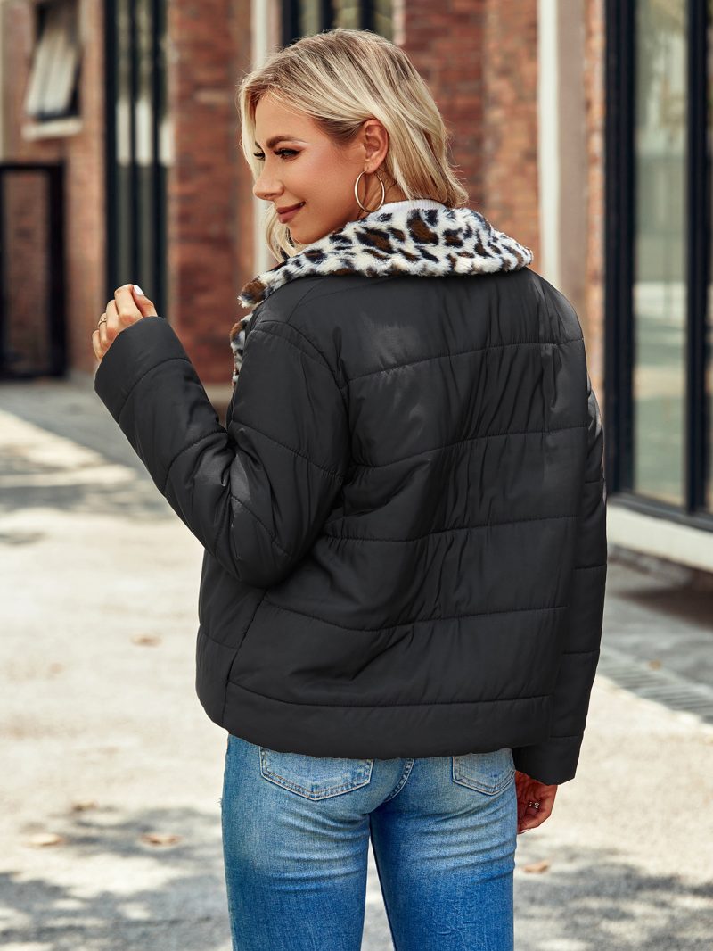 Women’s Casual Collared Windbreaker - Cotton Padded Coat Jacket - Image 5