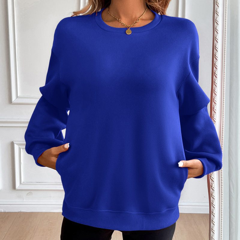 Loose Round Neck Long Sleeve Casual Sweatshirt for Women