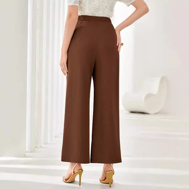 Women’s High-Waist Wide Leg Work Pants - Casual Office Dress Trousers - Image 2