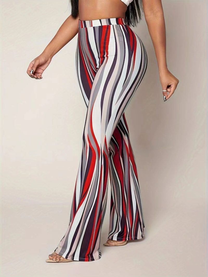 Plus Size Bootcut Trousers for Women - Hip-Wrapped Pattern, Flared Pants - Image 5