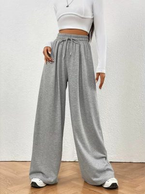 Slimming High-Waist Wide Leg Track Sweatpants – Spring/Autumn Casual