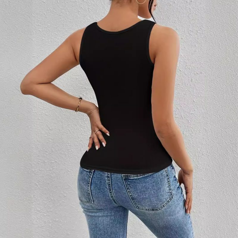 Slim Hollow Out Cutout Sleeveless Vest for Women - Image 3