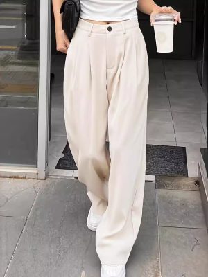 Elegant High-Waist Wide Leg Pants – Popular Office Casual Trousers