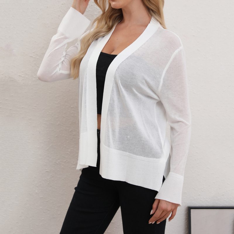 Buckle-Free Knitted Cardigan - Thin Autumn/Winter Coat - Image 3