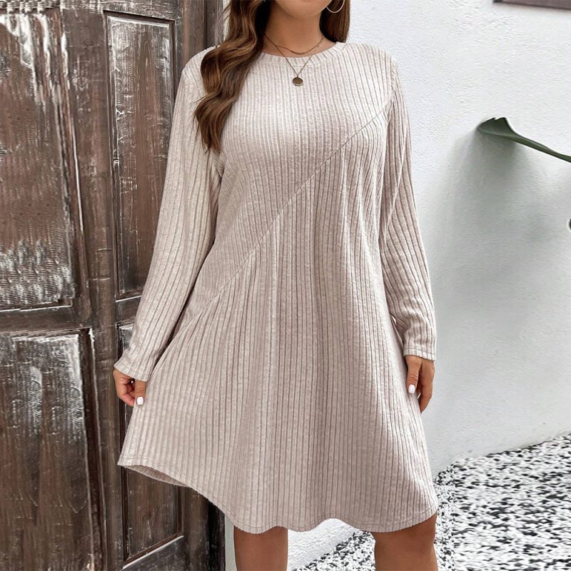 Plus Size Elegant Loose Slimming Midi Dress for Women